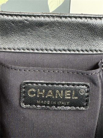 Ch*el duma backpack lambskin gold tone metal black as3618