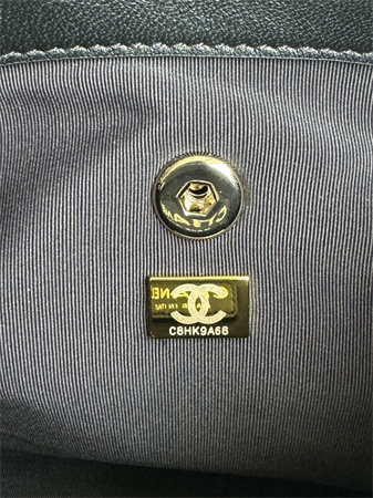 Ch*el duma backpack lambskin gold tone metal black as3618