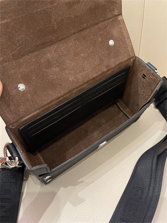 F**di soft trunk baguette brown ff  eclissi jacquard fabric bag