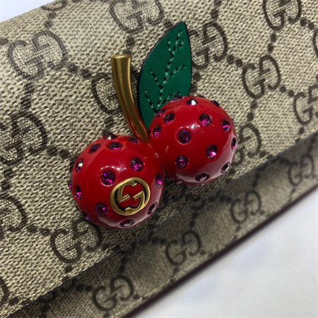 gu.cci  gg S*p*e mini bag with cherries 481291