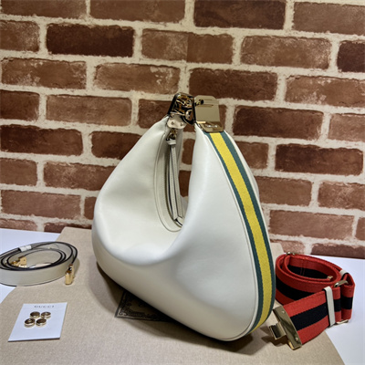 G*u*i attache large shoulder bag leather white 702823