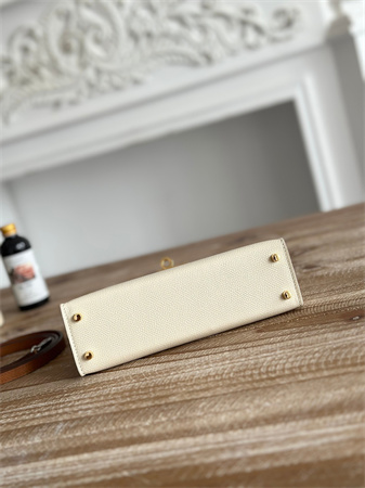 H**mes kelly mini ii bag epsom leather craie/mauve pale/gold  hs