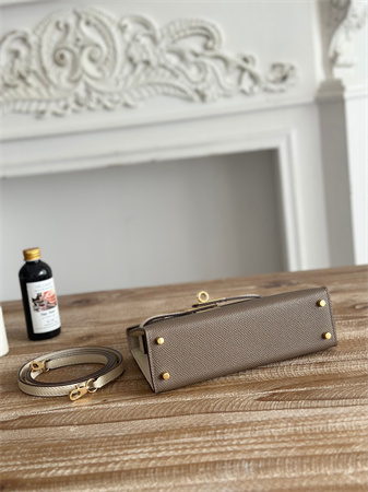 H**mes kelly mini ii bag epsom leather etoupe/craie hs