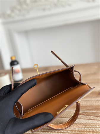 H**mes kelly mini ii bag epsom leather trench/gold hs