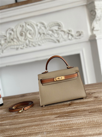 H**mes kelly mini ii bag epsom leather trench/gold hs