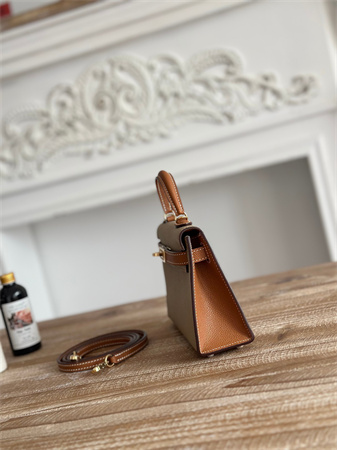 H**mes kelly mini ii bag epsom leather trench/gold hs