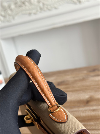 H**mes kelly mini ii bag epsom leather trench/gold hs