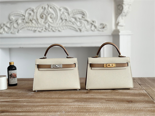 H**mes kelly mini ii bag epsom leather craie/chai hs