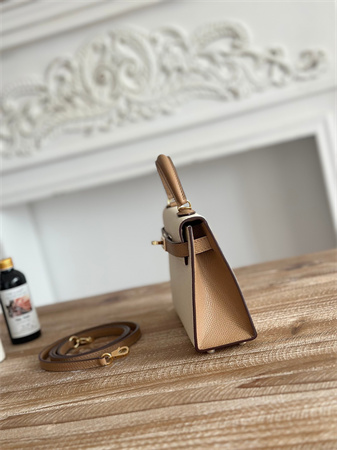 H**mes kelly mini ii bag epsom leather craie/chai hs