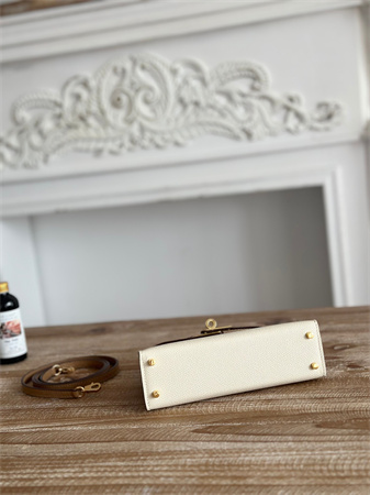 H**mes kelly mini ii bag epsom leather craie/chai hs