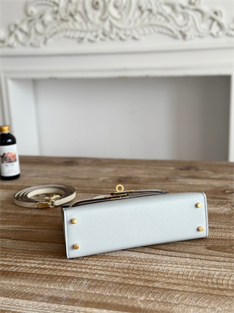 H**mes kelly mini ii bag epsom leather blue pale/craie hs