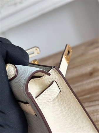 H**mes kelly mini ii bag epsom leather blue pale/craie hs