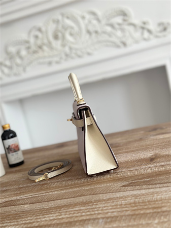 H**mes kelly mini ii bag epsom leather mauve pale/craie hs