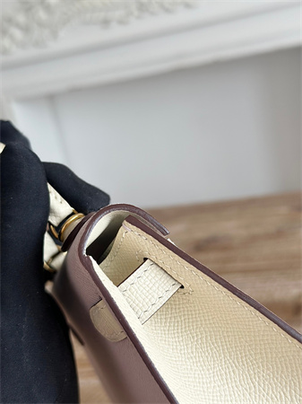 H**mes kelly mini ii bag epsom leather mauve pale/craie hs