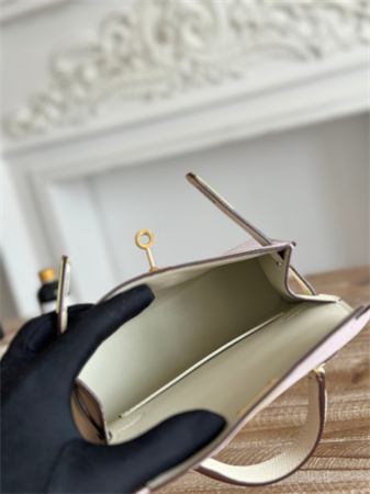 H**mes kelly mini ii bag epsom leather mauve pale/craie hs