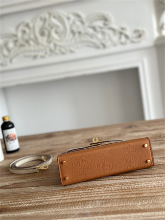 H**mes kelly mini ii bag epsom leather gold/mauve pale/craie hs