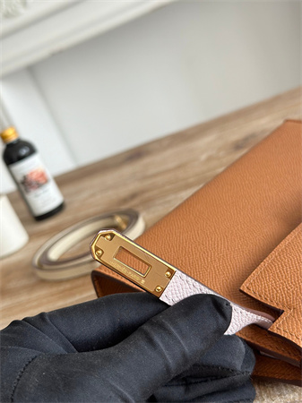 H**mes kelly mini ii bag epsom leather gold/mauve pale/craie hs