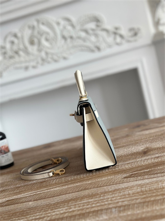 H**mes kelly mini ii bag epsom leather gris glacier/craie hs