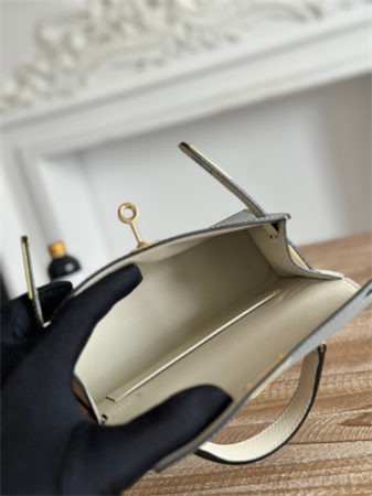 H**mes kelly mini ii bag epsom leather gris glacier/craie hs