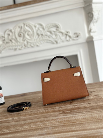 H**mes kelly mini ii bag epsom leather gold/craie/black hs