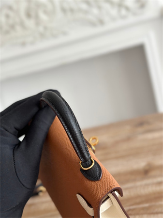H**mes kelly mini ii bag epsom leather gold/craie/black hs