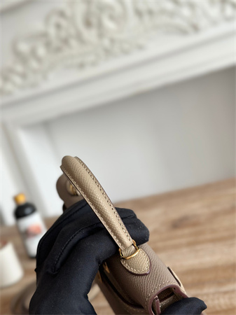 H**mes kelly mini ii bag epsom leather etoupe/gris tourterelle hs