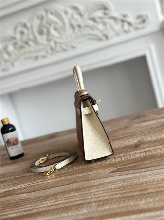 H**mes kelly mini ii bag epsom leather gold/craie hs