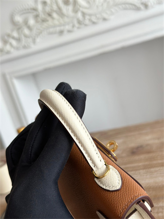 H**mes kelly mini ii bag epsom leather gold/craie hs