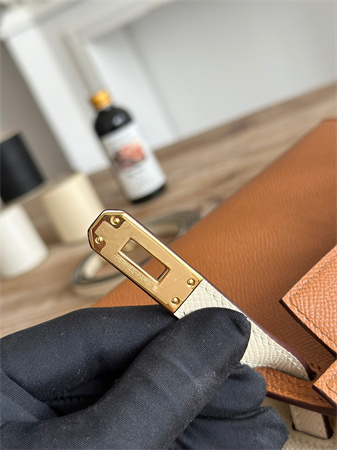 H**mes kelly mini ii bag epsom leather gold/craie hs
