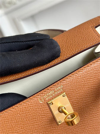 H**mes kelly mini ii bag epsom leather gold/craie hs