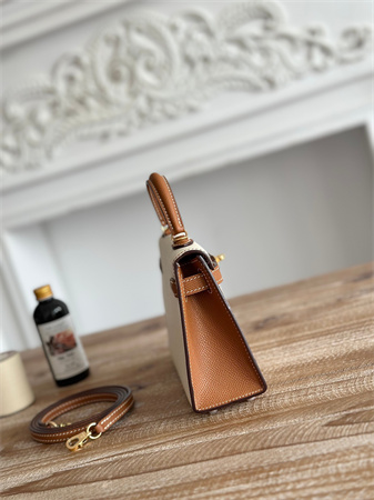 H**mes kelly mini ii bag epsom leather craie/gold hs