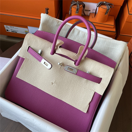 Bir.kin Bag TOGO Leather 25/30/35CM Gold/Silver Hardware In Rose Purple HS