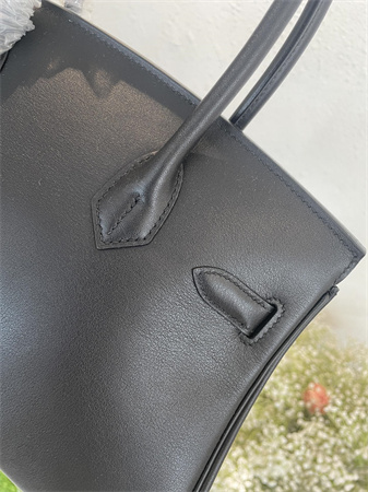 Bir.kin Shoulder Bag 29 Swift Leather Gold/Silver Tone Metal Black Color HS