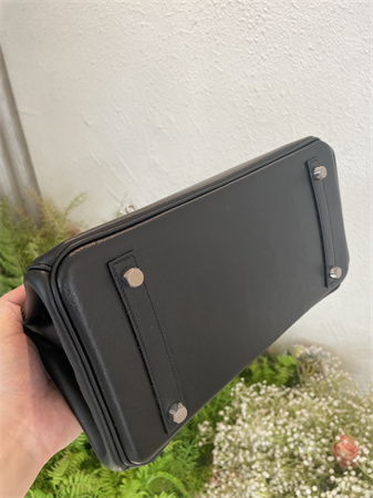 Bir.kin Shoulder Bag 29 Swift Leather Gold/Silver Tone Metal Black Color HS