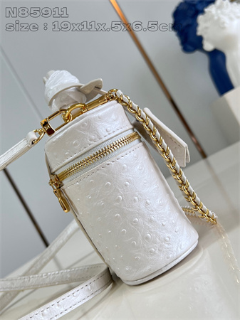 L.V Vanity Chain Pouch Ostrich leather White N85820