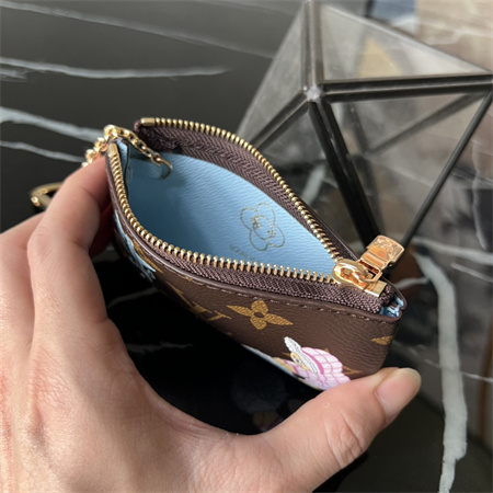 L.V  Key Pouch Vivienne Holidays Monogram Canvas Inside Blue M12229