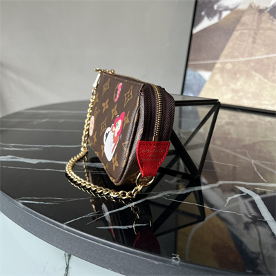 L.V Mini Pochette Accessories Monogram Canvas Vivienne Holidays Red M12205