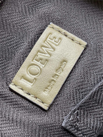 l0ew* xs military messenger bag in S*pple smooth calfskin and jacquard khaki green