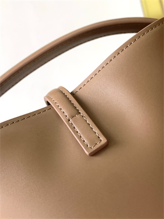 Y.S.L LE 37 Mini In Brown Shiny Leather  Bucket Bag