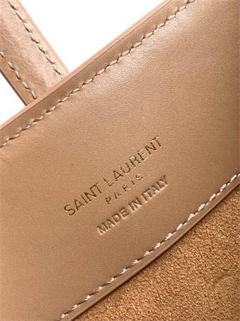 Y.S.L LE 37 Mini In Brown Shiny Leather  Bucket Bag