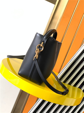 Y.S.L LE 37 Mini In Black Shiny Leather  Bucket Bag