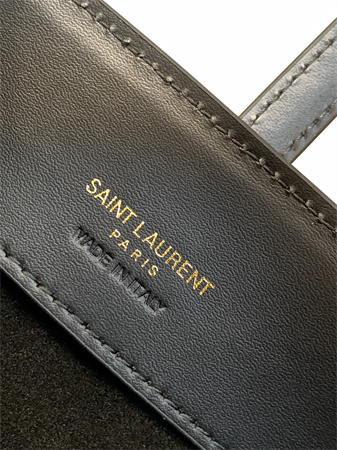 Y.S.L LE 37 Mini In Black Shiny Leather  Bucket Bag