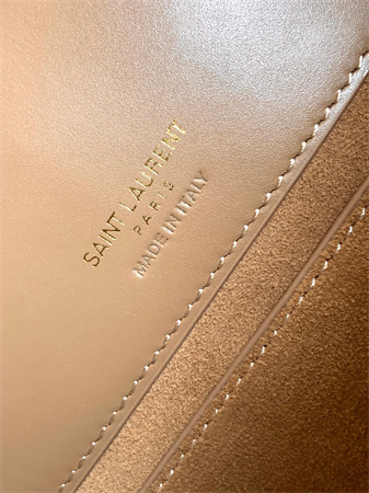 Y.S.L LE 37 Small In Burgundy Shiny Leather Brown Bucket Bag