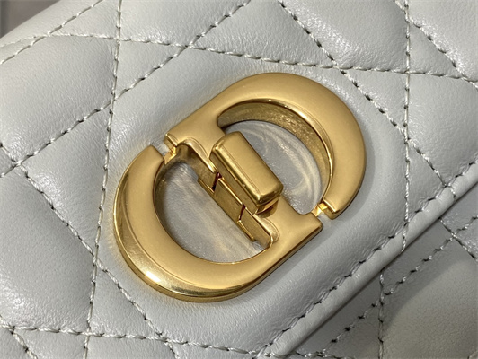 CD MISS CARO POUCH WITH CHAIN Macrocannage Lambskin Grey