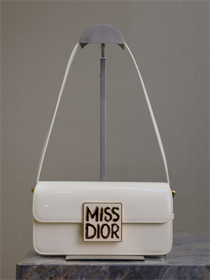 cd miss D*or flap bag patent calfskin white