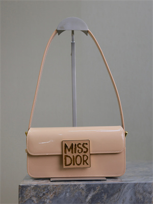 cd miss D*or flap bag patent calfskin beige