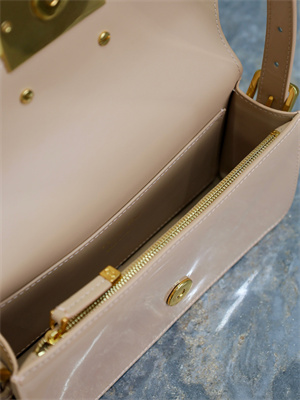 cd miss D*or flap bag patent calfskin beige