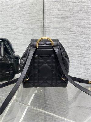 CD CARO BACKPACK Small  Macrocannage Lambskin Black