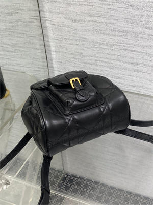 CD CARO BACKPACK Small  Macrocannage Lambskin Black