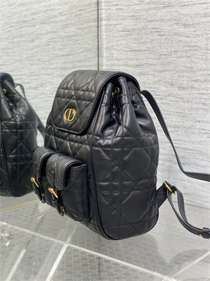 CD CARO BACKPACK MEDIUM Macrocannage Lambskin Black